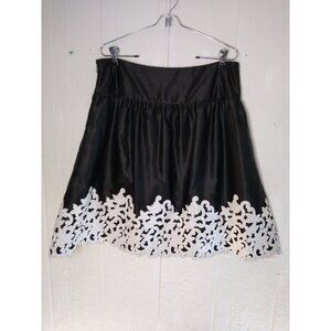 Adrianna Papell Evening Essentials Skirt Women's 14 Black White Floral A-Line